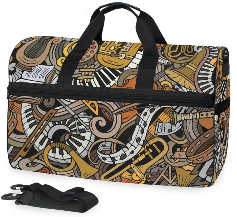 Music Instrument Print Fitness Bag