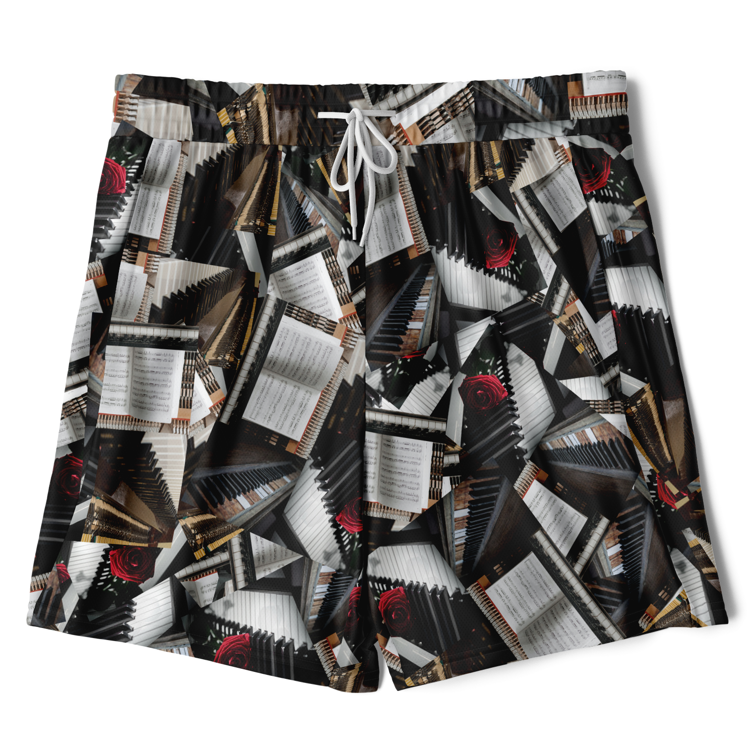 Piano Rose Flower 2-In-1 Shorts