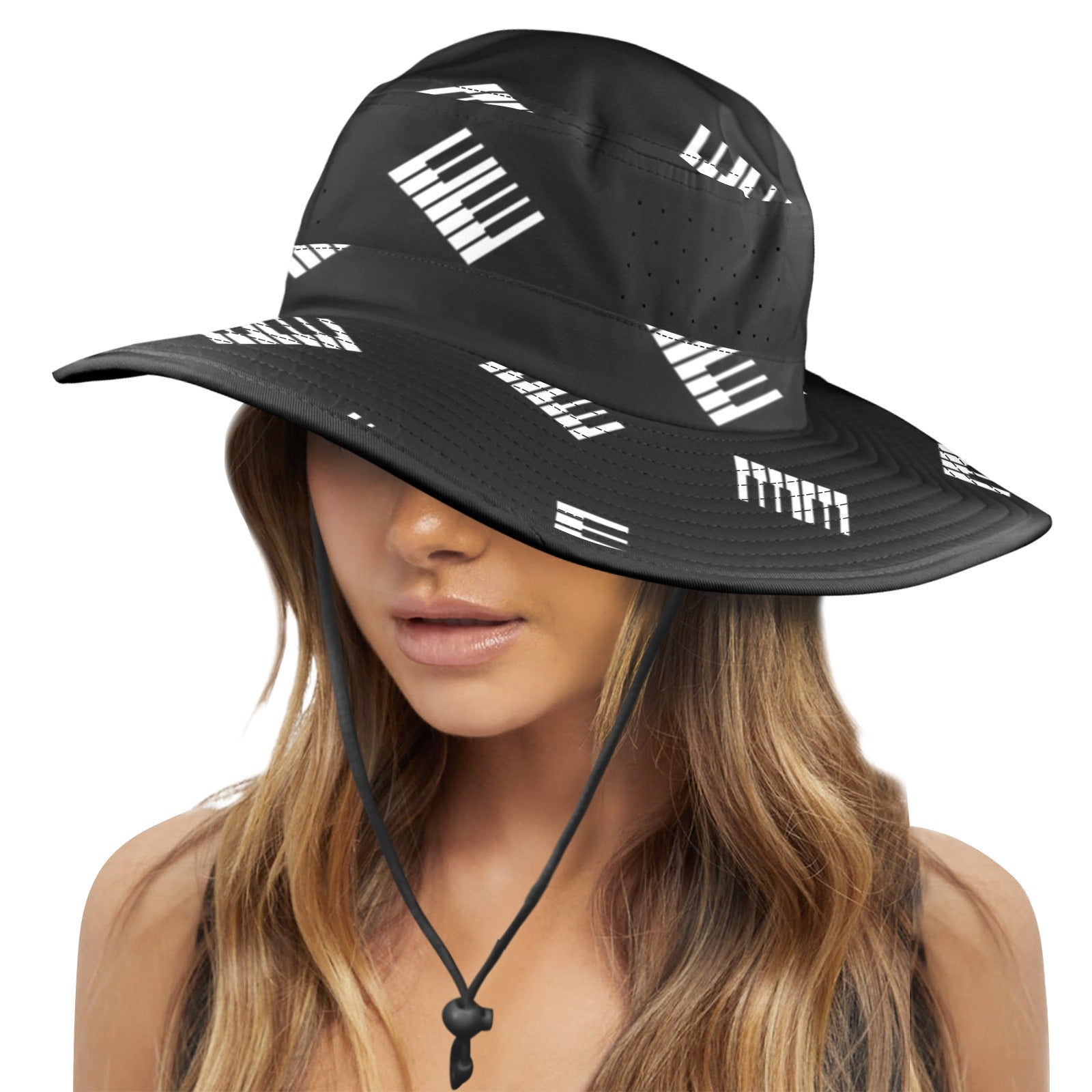 Piano Keyboard Wide Brim Bucket Hat