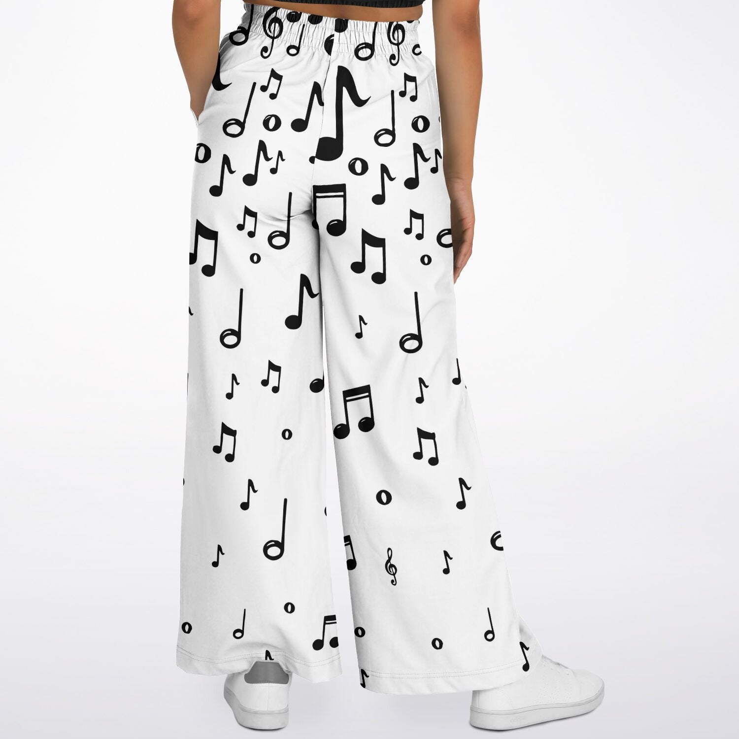 Music Notes White Flare Jogger