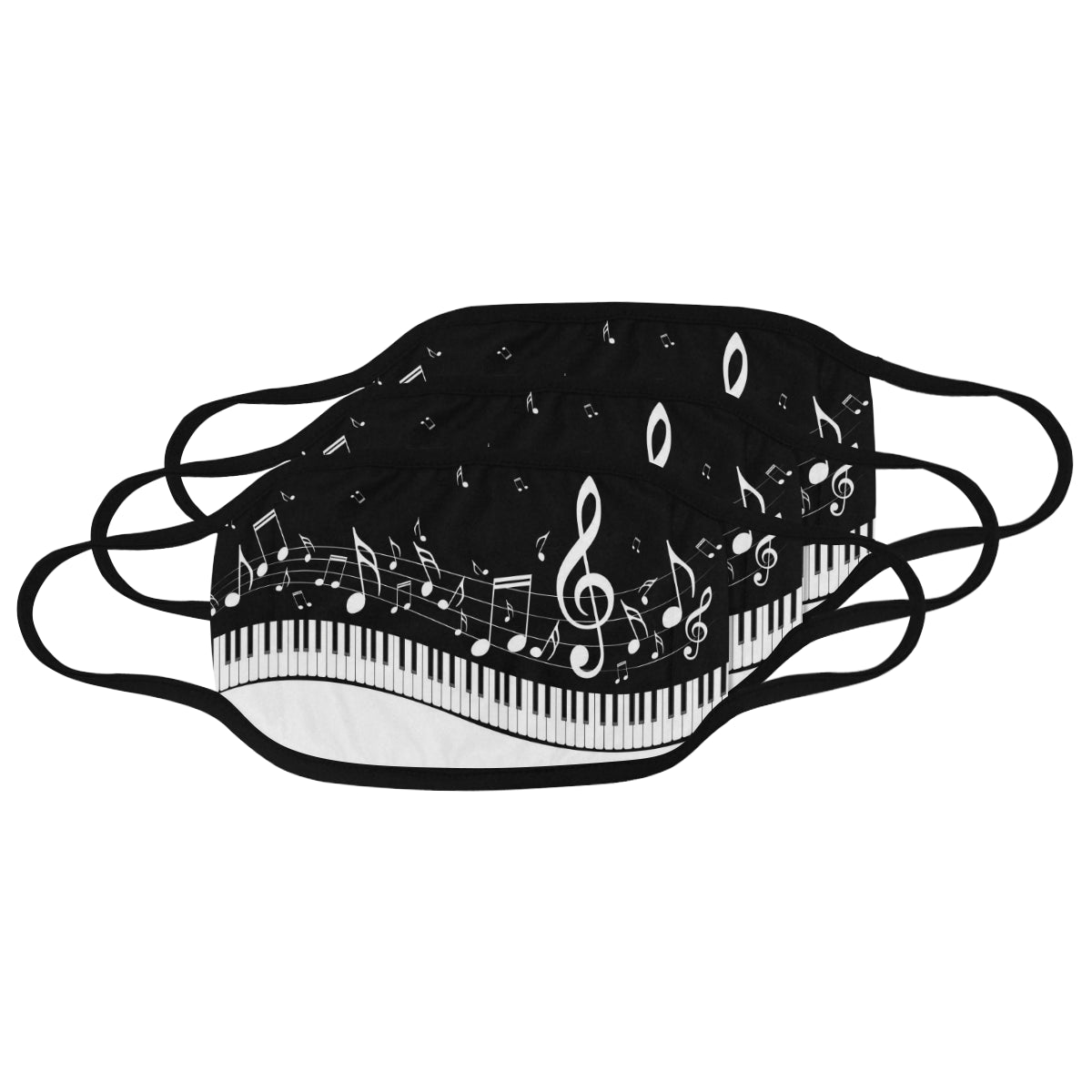Piano With Musical Notes Mask