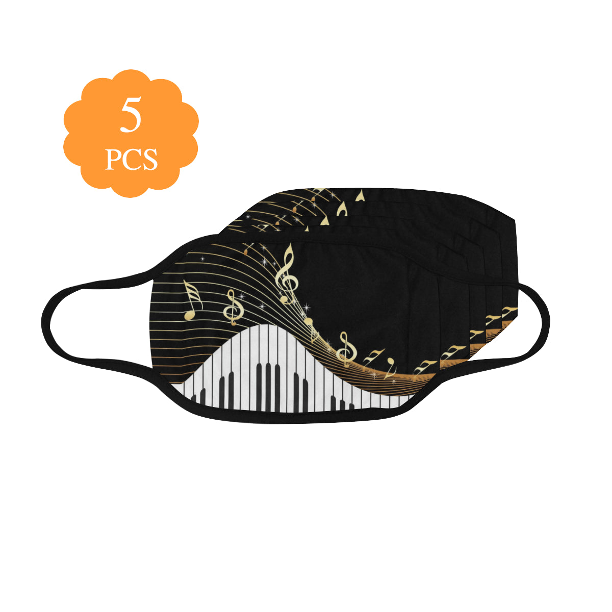 Piano Keys With Music Notes Mask