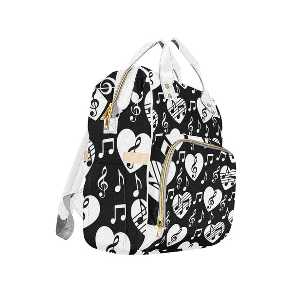 Music Notes Heart Backpack - Artistic Pod