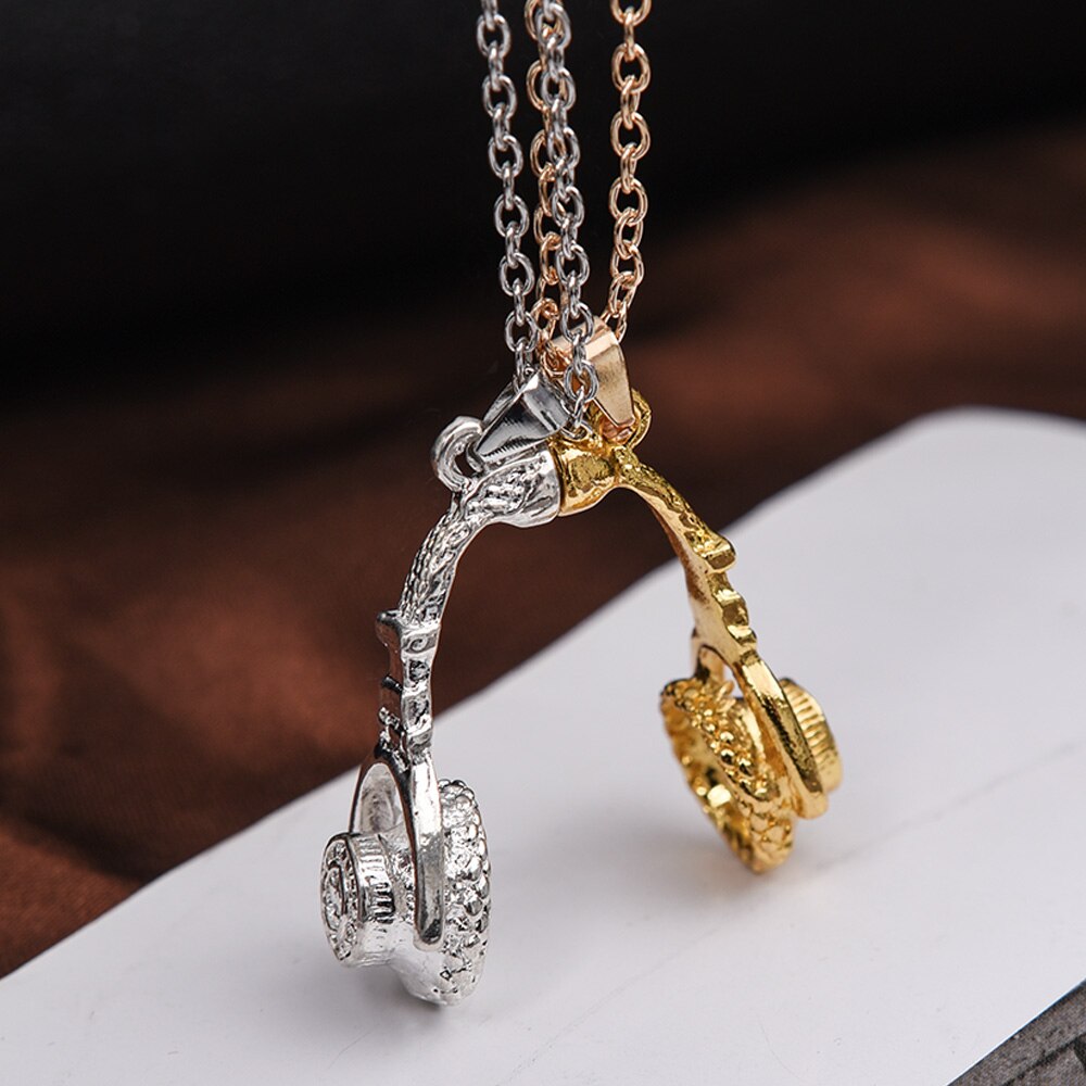 2Pcs Headset Couple Necklace