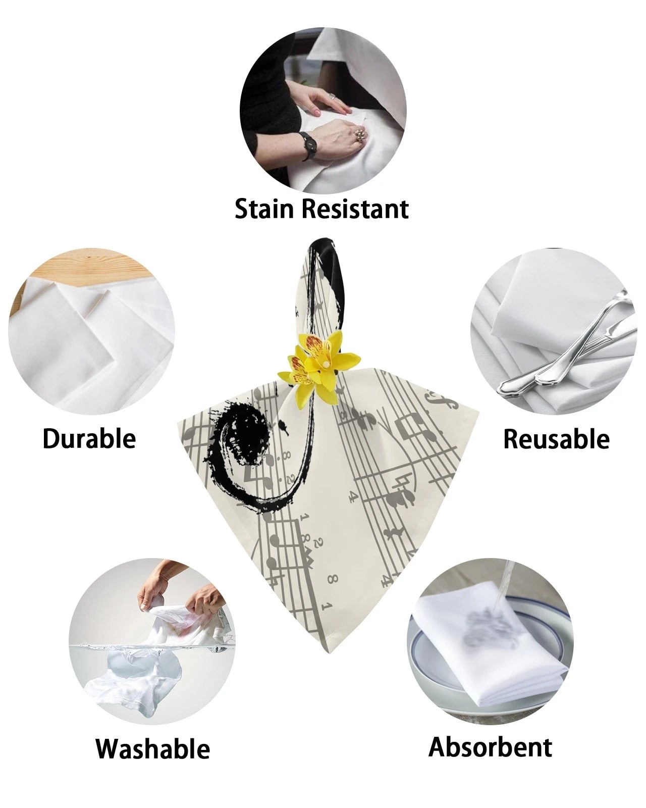 2pcs/lot Music Notes Napkins