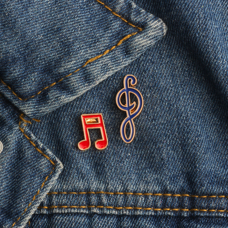 Free - Red/Blue Music Note Brooch