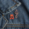 Red/Blue Music Note Brooch