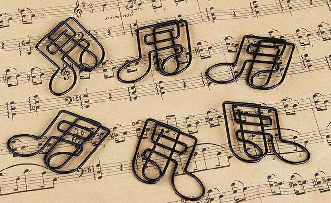 10pcs Black Music Notes Paper Clip - { shop_name }} - Review