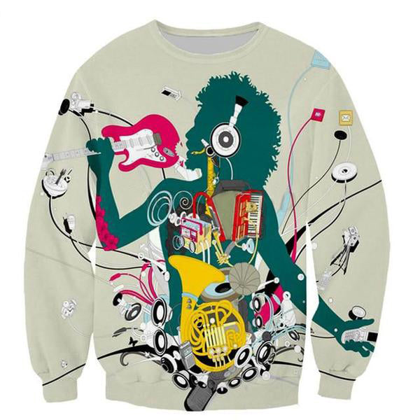 Music 3D Print Sweatshirt