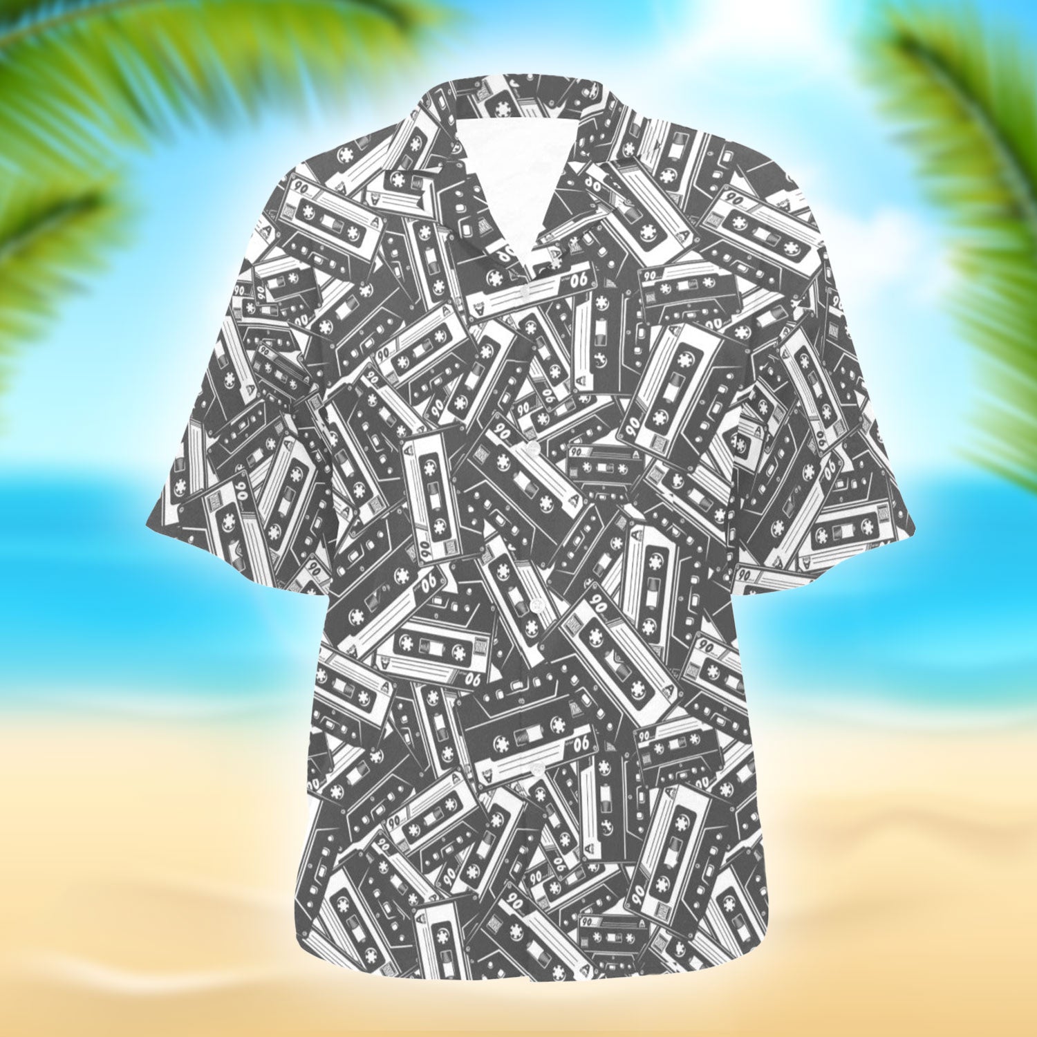 Cassette Tape Pattern Hawaiian Shirt