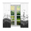 Musical Notes And Piano Window Curtains