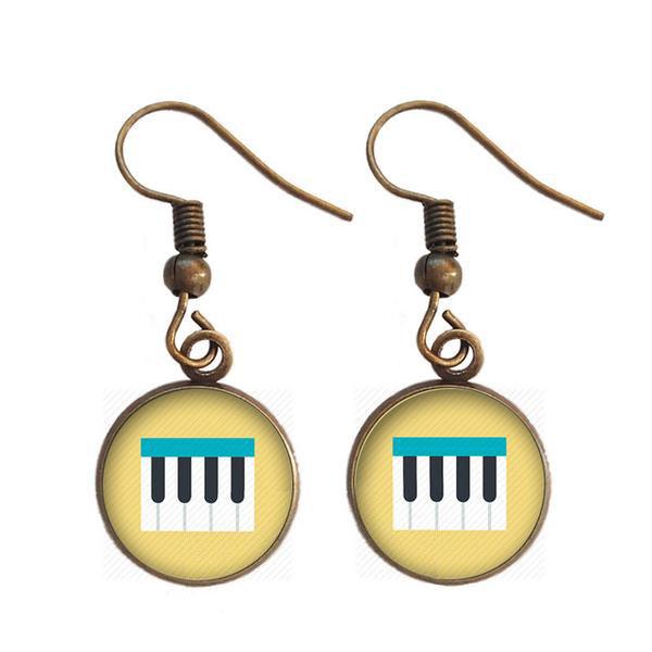 Retro Music Piano Earrings