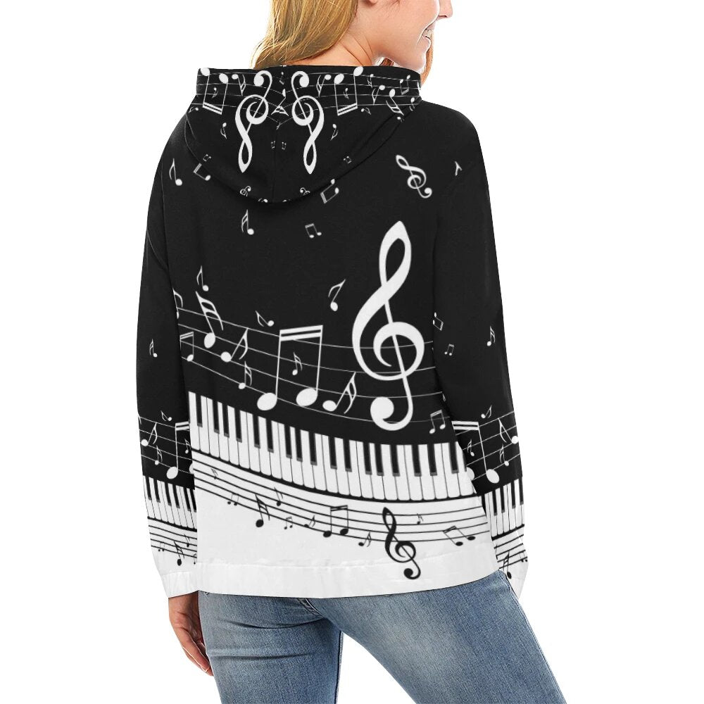 Piano and Music Notes Hoodie