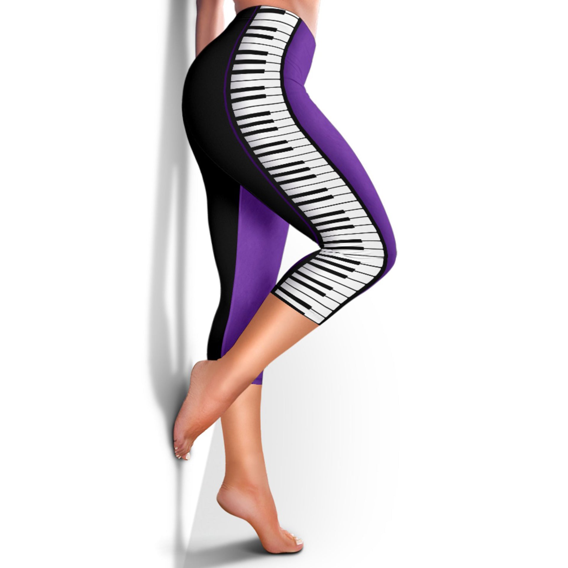 Piano Keys Purple Capris