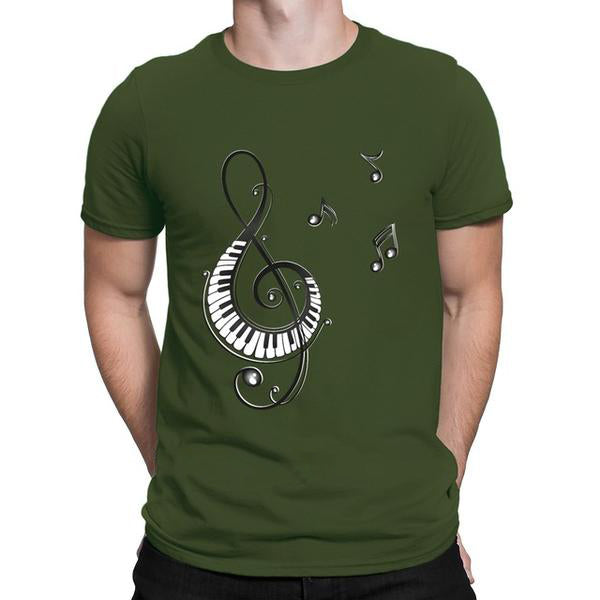 Treble Clef & Piano Design T-shirt