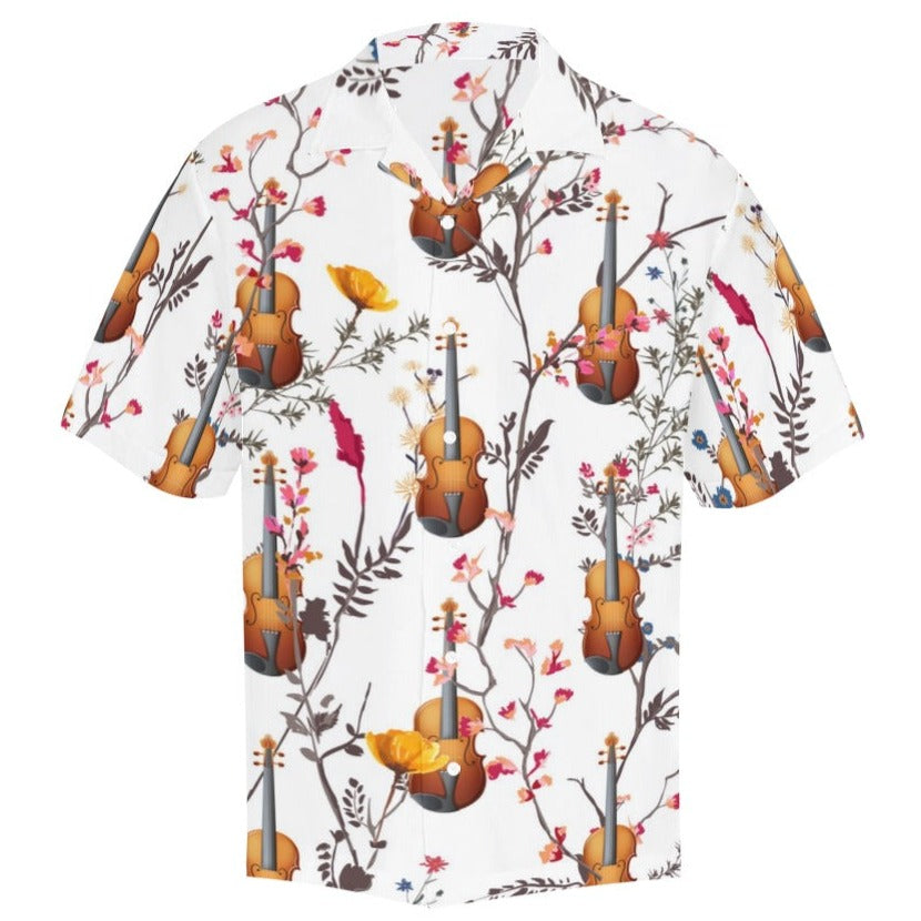 Violin Flowers Hawaiian Shirt