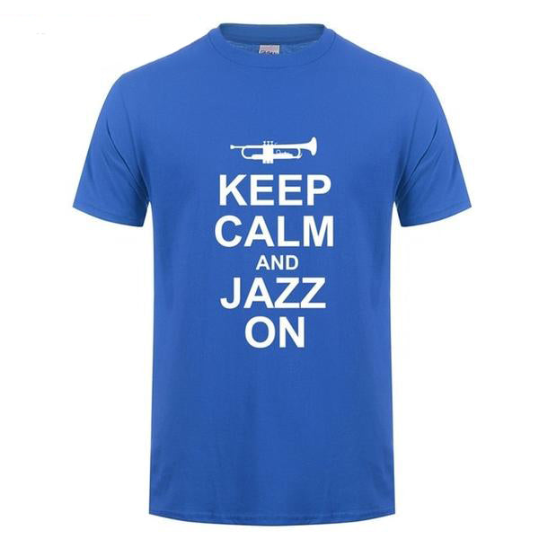 Trumpet Keep Clam & Jazz On T-shirt