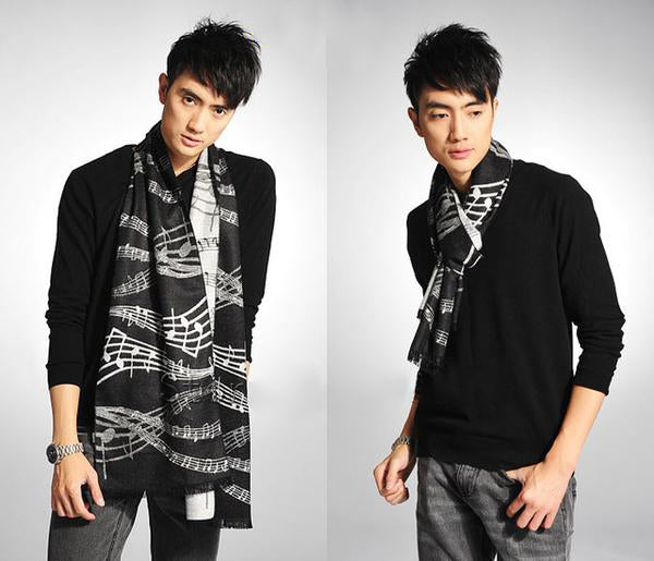 Winter Musical Note Scarf