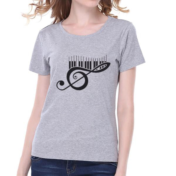 Piano Print Graphic T-shirts