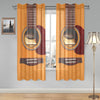 Wooden Guitar Gauze Curtain 28"x63" (Two Pieces)