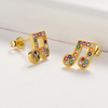 Colorful Crystal Music Notes Earrings