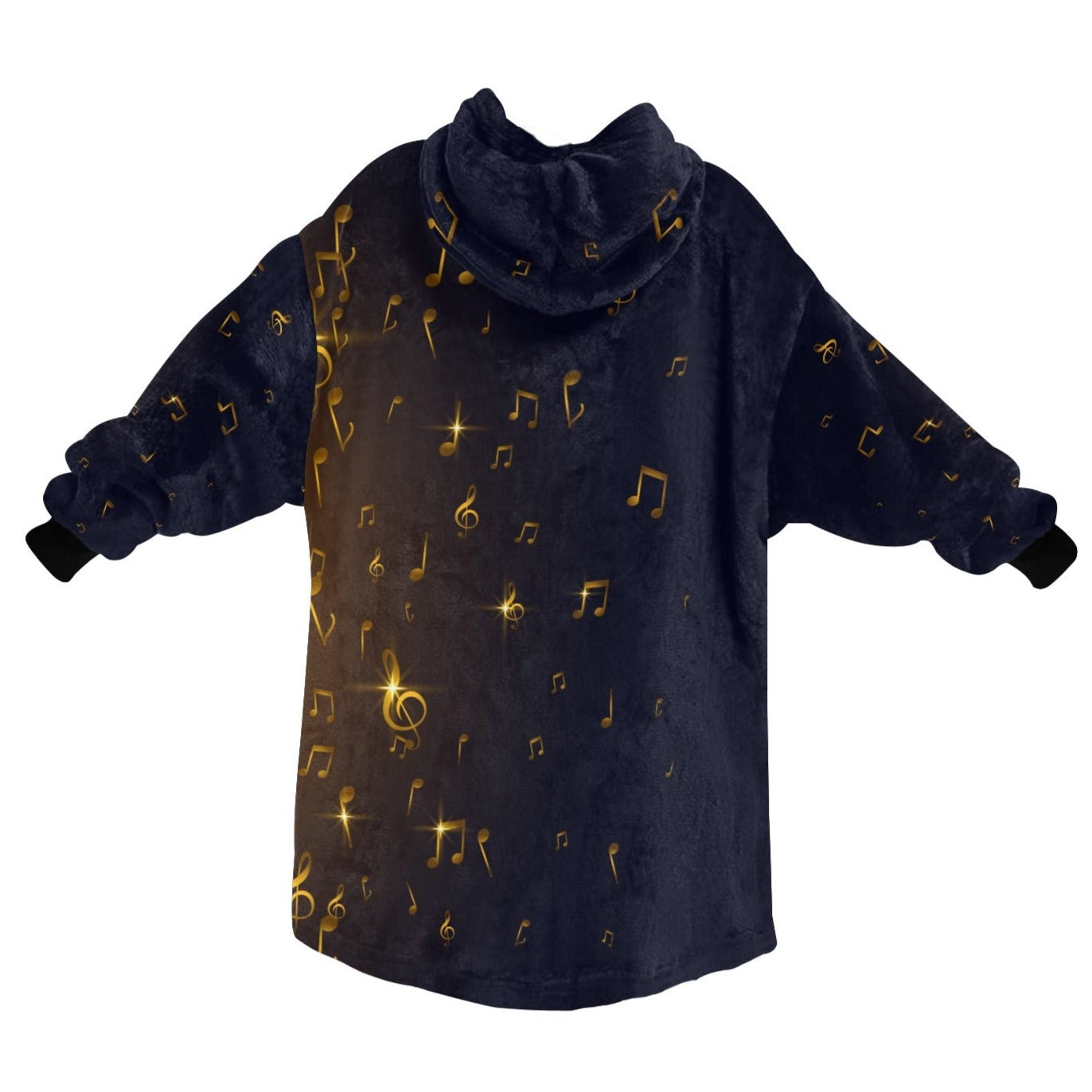 Golden Music Notes Blanket Hoodie