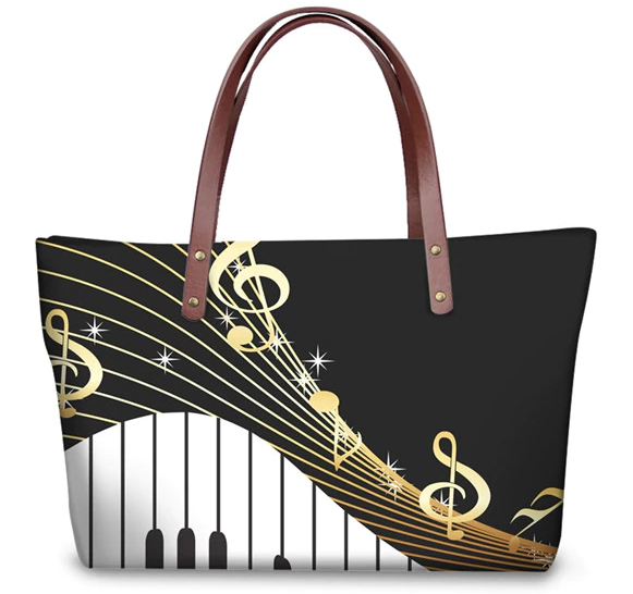 Music Note and Piano Handbag