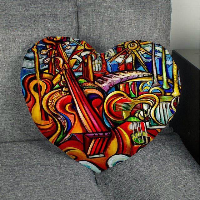 Music Art Heart-Shape Pillowcases