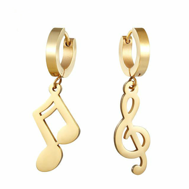 Musical Note Clip Earrings