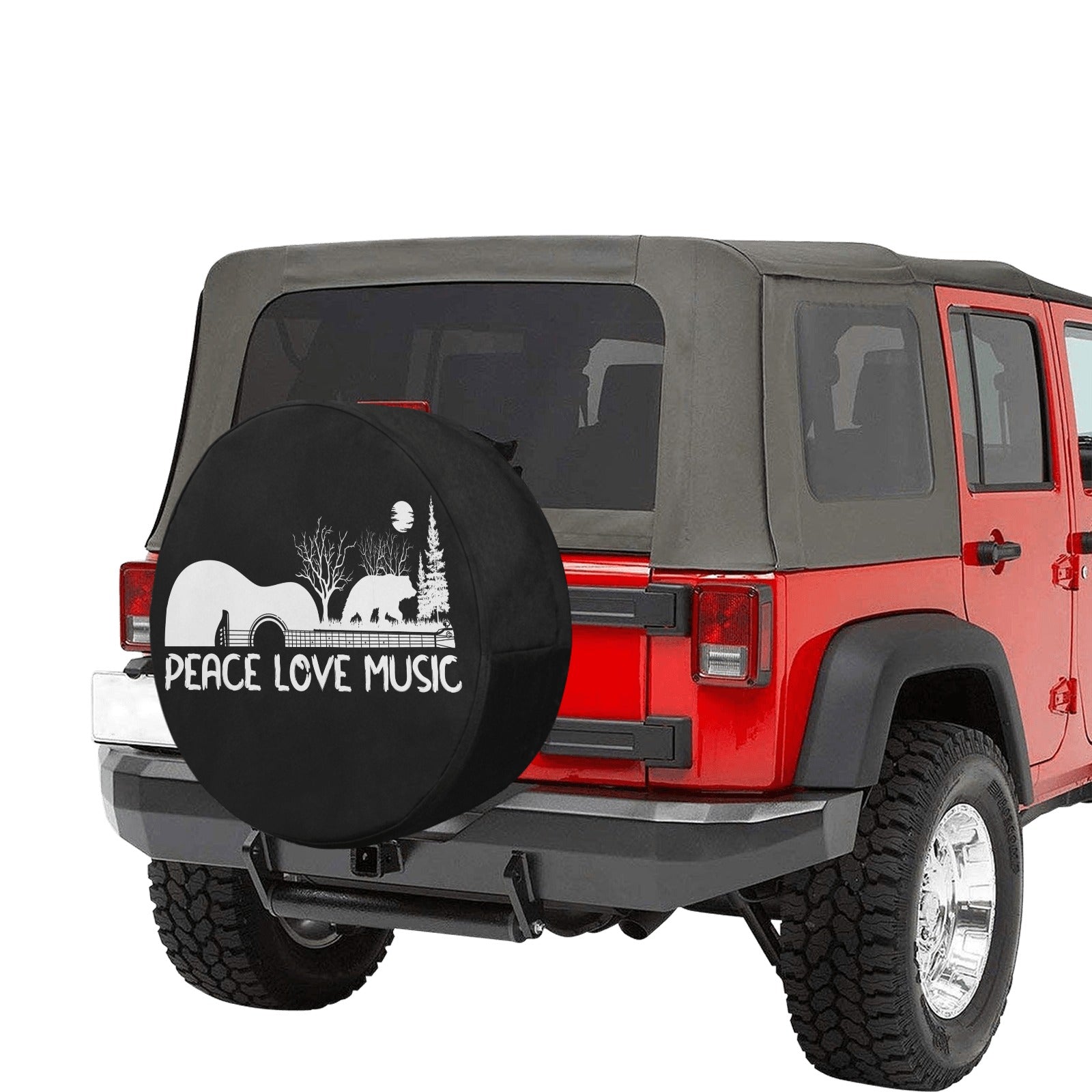 Guitar Peace Love Music Tire Cover