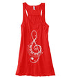 Treble Clef Piano Keys Flowy Tank