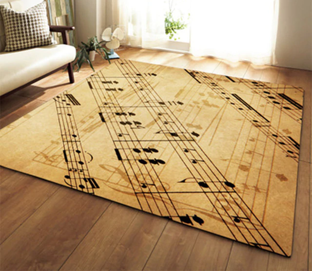 Vintage Piano Print Rug