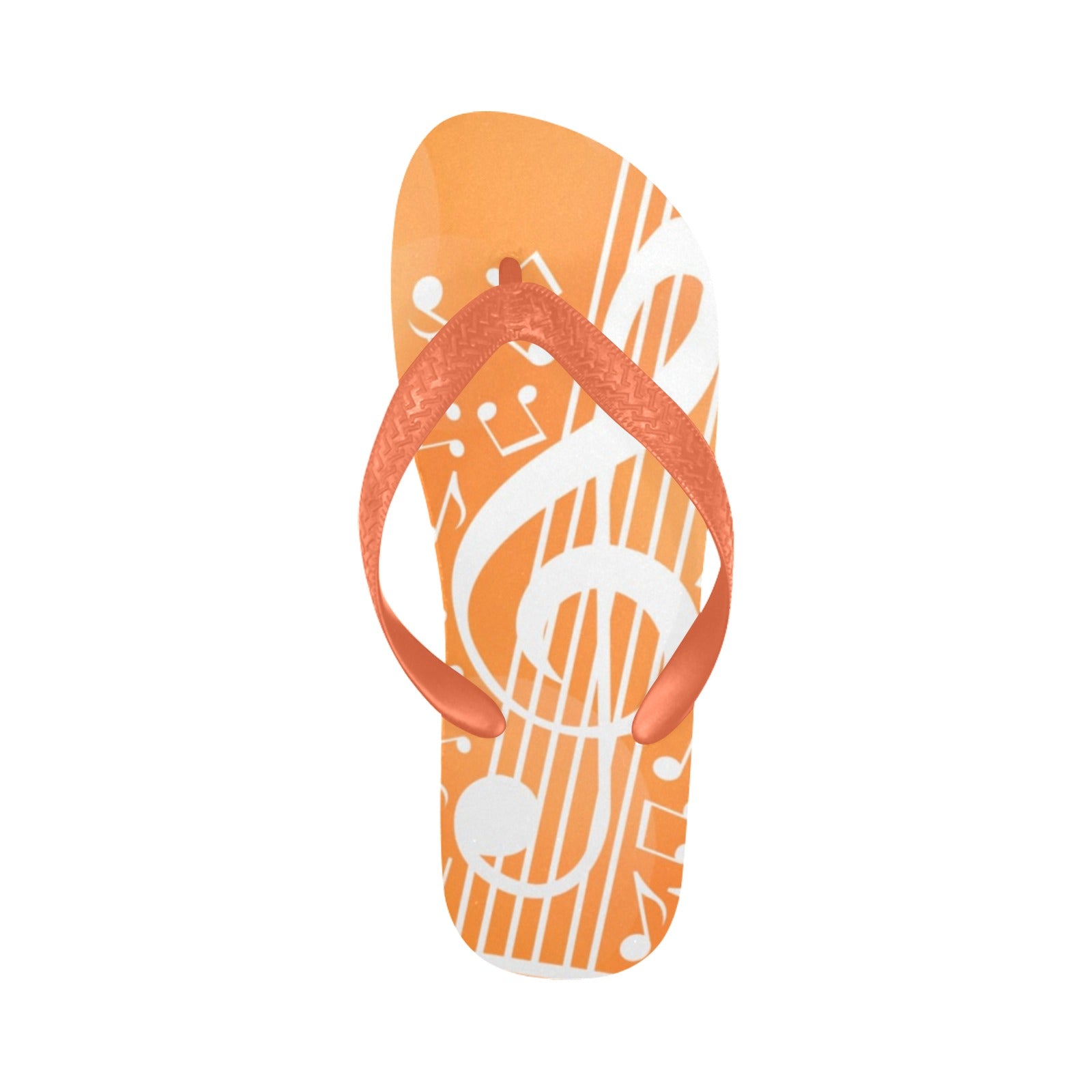 Orange Music Flip Flops (Unisex)