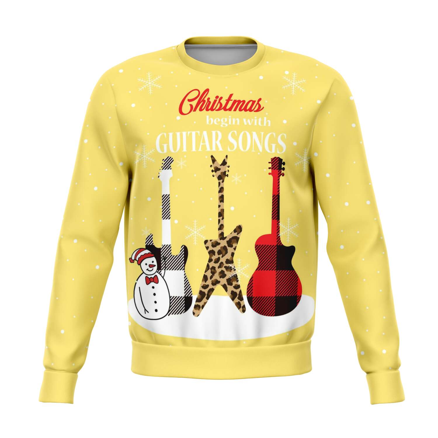 Christmas Begin With Guitar Songs Yellow Sweatshirt