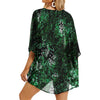 Music Notes Green Chiffon Kimono