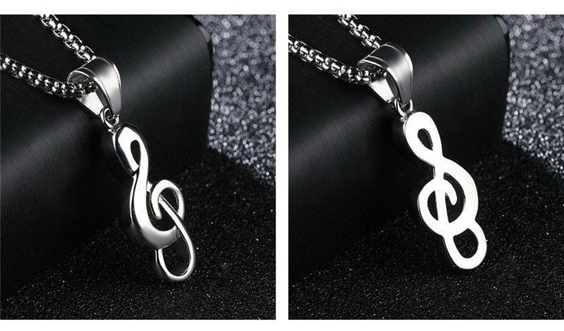 Treble Clef Rock Necklace