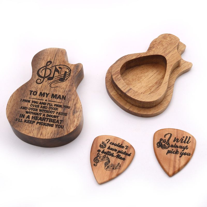 Wooden Guitar Picks Gift Box