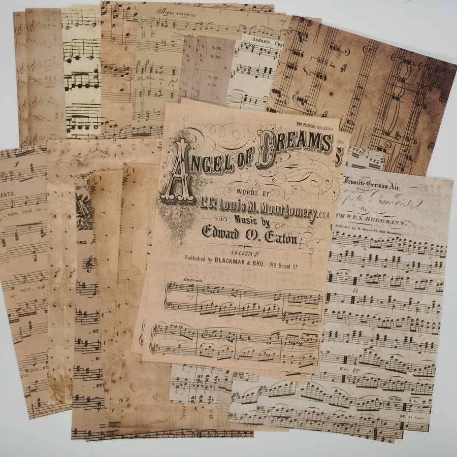 Retro Music Score Paper Decor