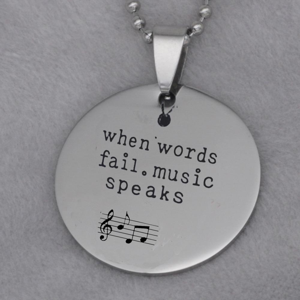 Music Note Print Necklace