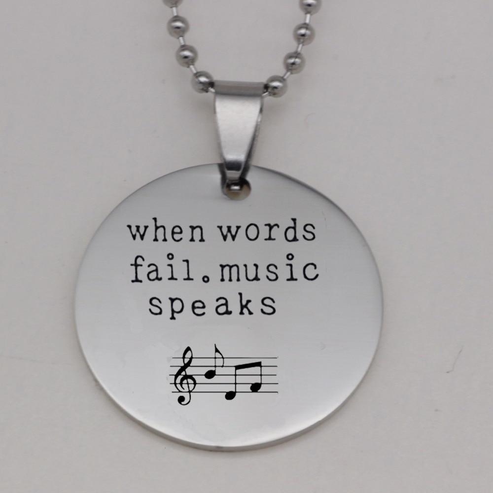 Music Note Print Necklace