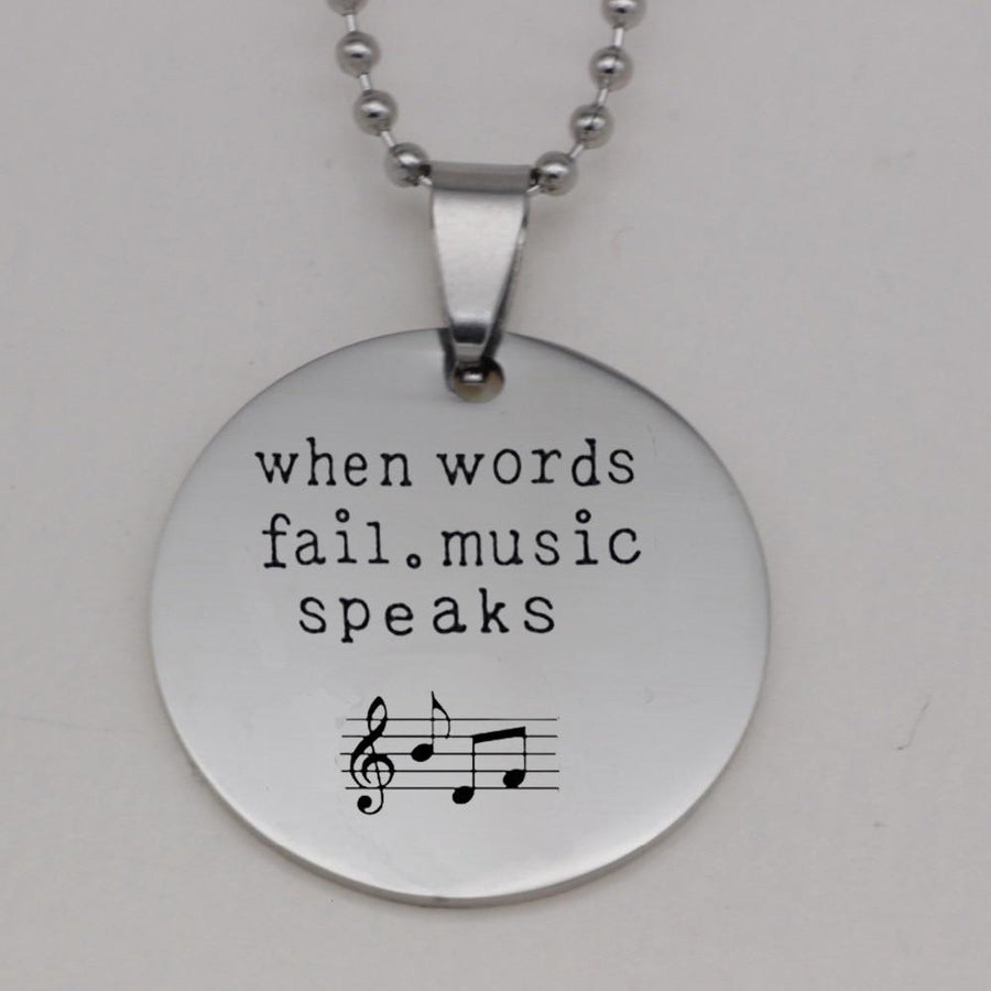 Music Note Print Necklace