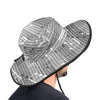 Gray Music Scores Wide Brim Bucket Hat