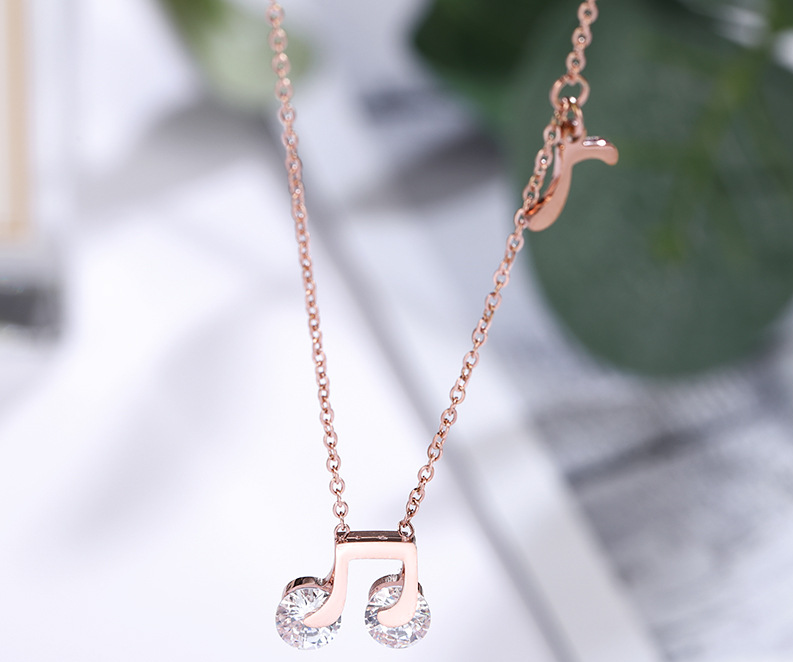 Zircon Musical Pendant Necklace