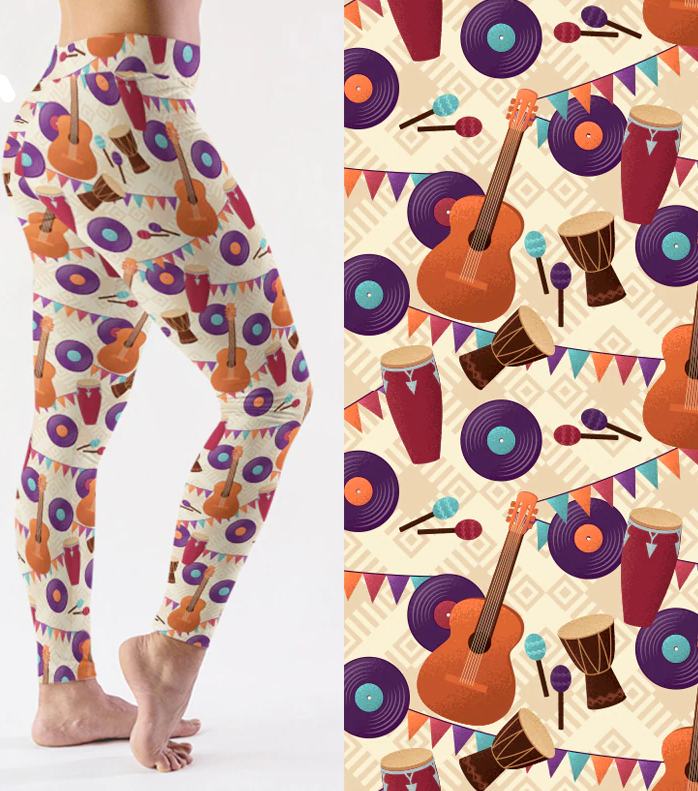 Musical Instruments Plus Size Leggings
