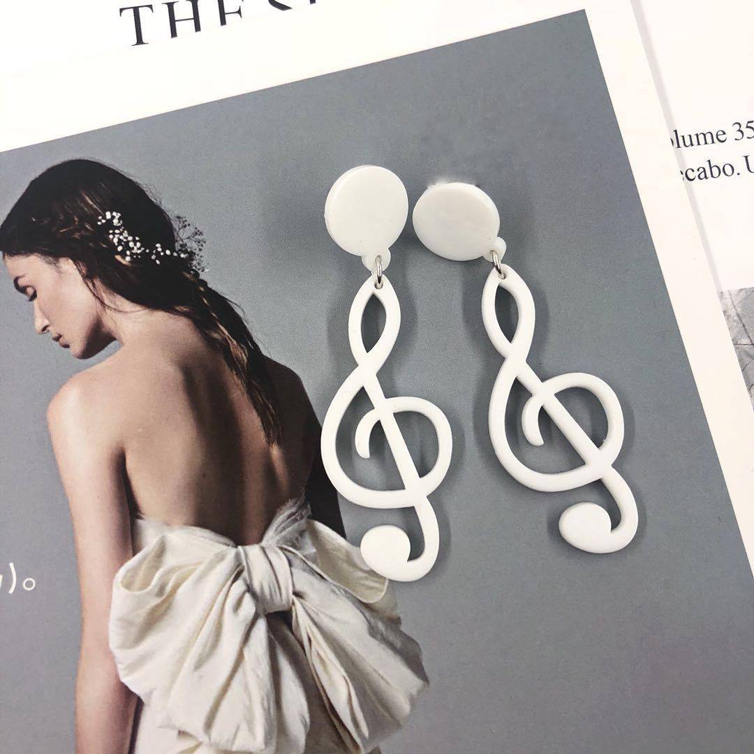 Free - Music Notes Acrylic Drop Earrings