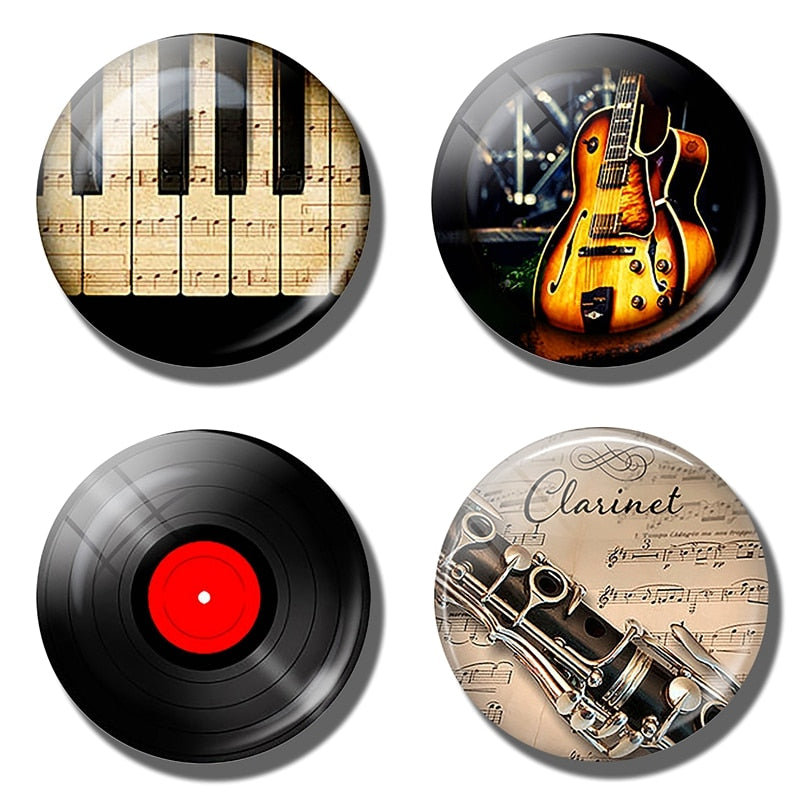 Guitar Retro Vinyl Record Fridge Magnet