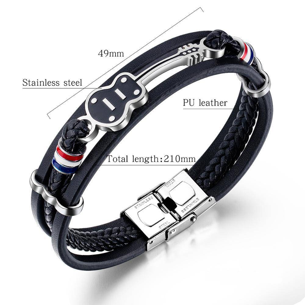 Music Guitar Leather Bracelet
