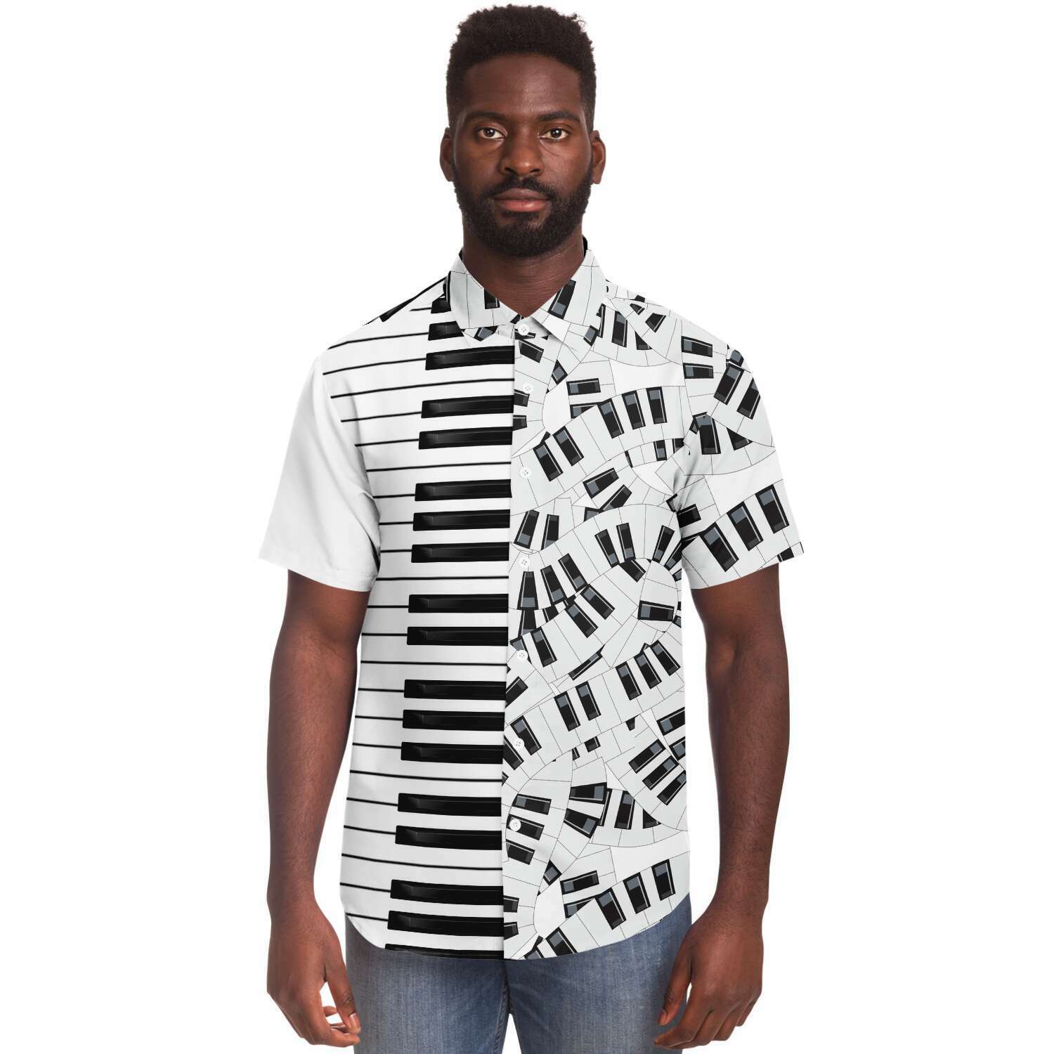 Piano Keys White Short Sleeve