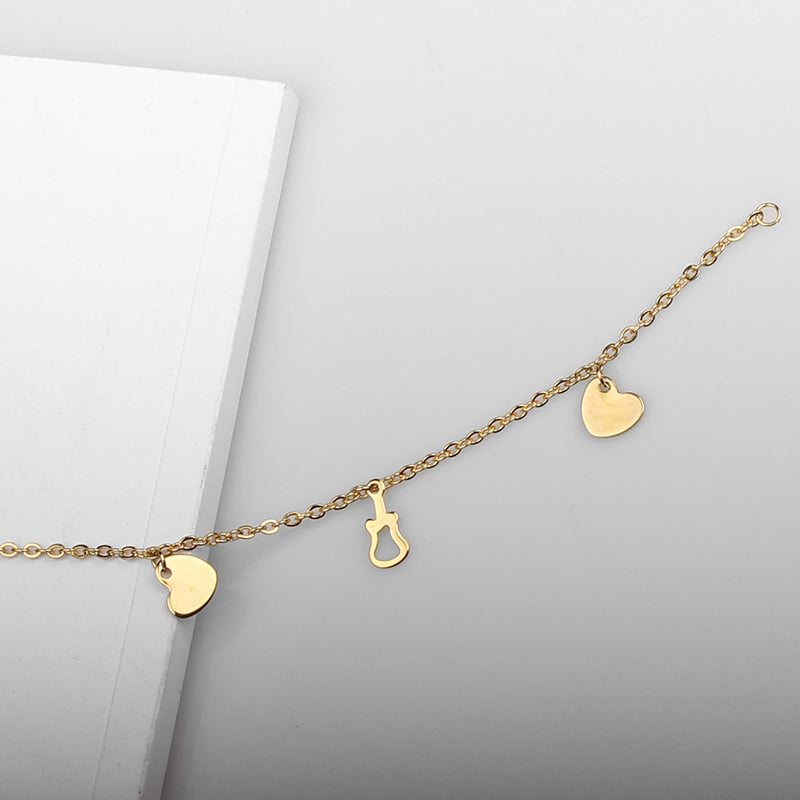Guitar Heart Charm Chain Anklet - { shop_name }} - Review