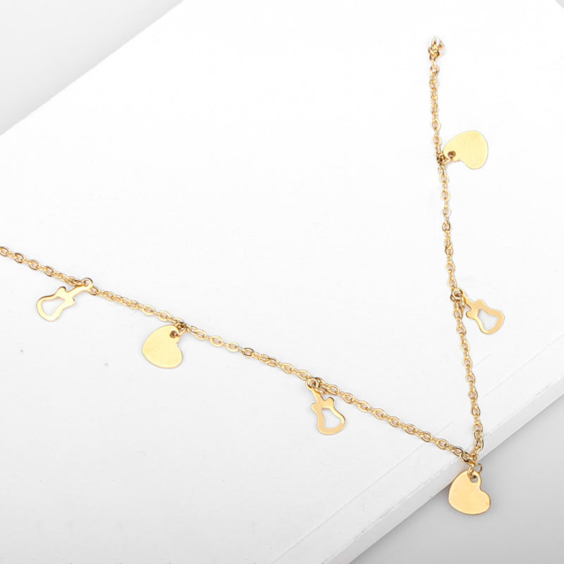 Guitar Heart Charm Chain Anklet - { shop_name }} - Review
